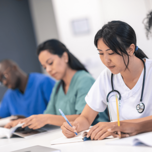 Medical students studying